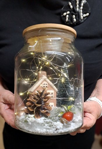 Vianočná dedinka v skle